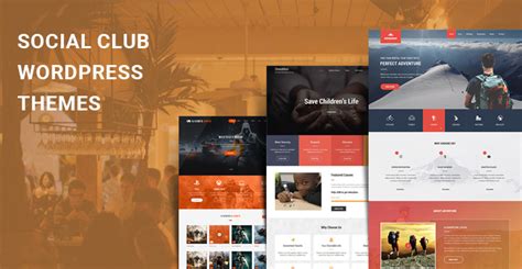 Social Club Website Template using Pre-Made Themes