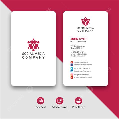 Social Media Business Card Template