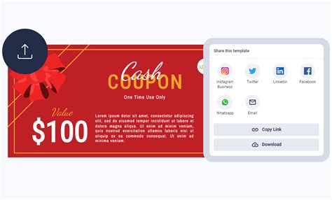 Social media coupon template example