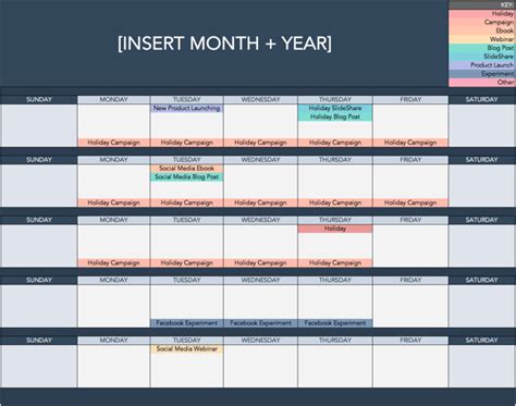 Social Media Holiday Calendar Template