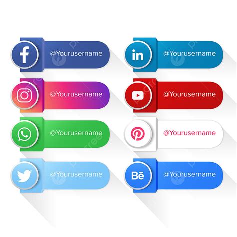 Social Media Lower Third Template with Customizable Icons