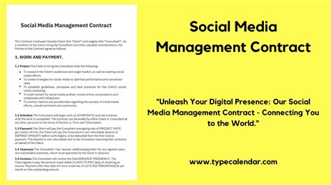 Social Media Management Contract