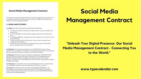 Social Media Management Services Agreement