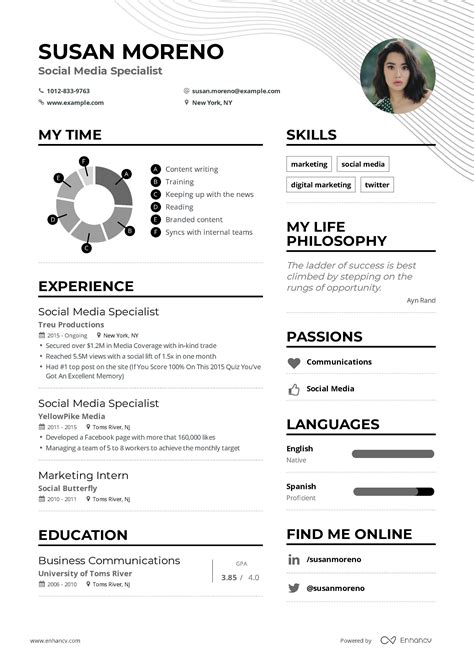 Social Media Marketing Resume Design