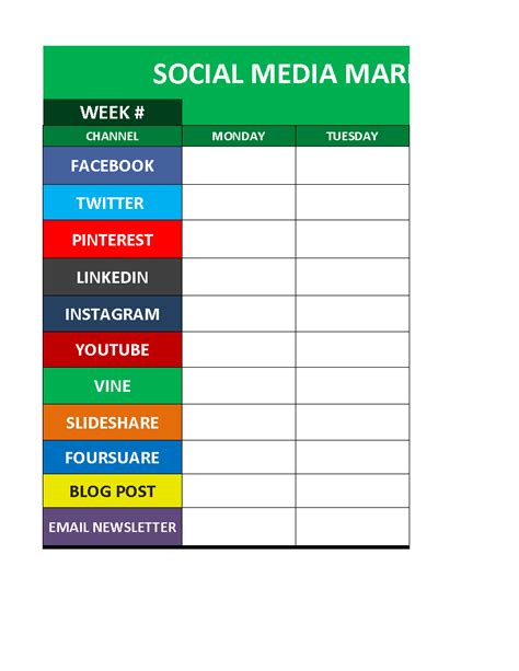 Social Media Scheduling Template