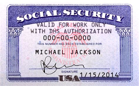 A Social Security card example