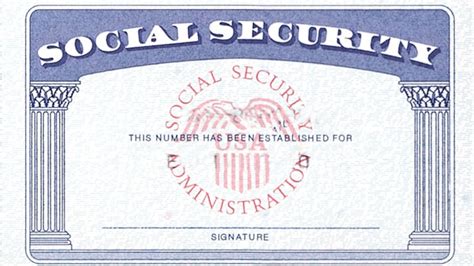 A Social Security card layout design