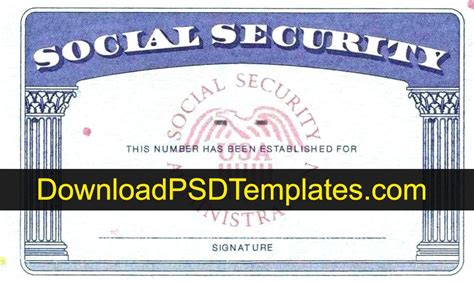 Social Security Card Template Fonts