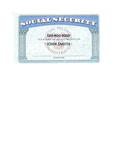 Social Security Card Template Form