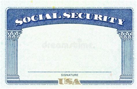 Social Security Card Template Security Features