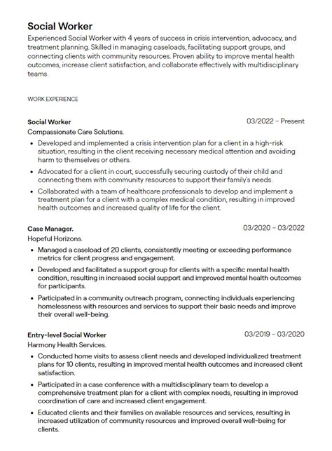 Social Service Resume Builder