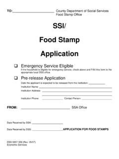 Social Services Food Stamp Application