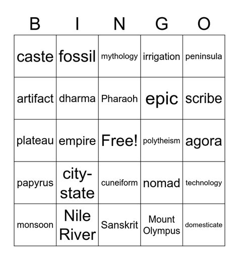 Social Studies Bingo Template