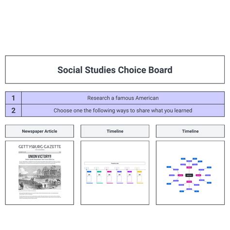 Social Studies Choice Board