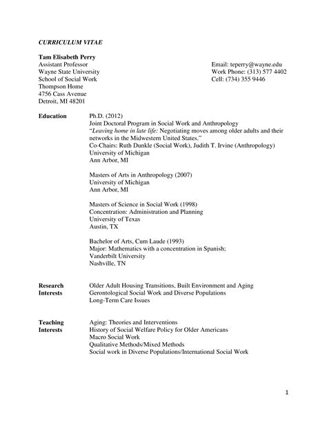 Social Worker Functional Resume Template