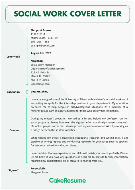 Social Worker Resume Cover Letter