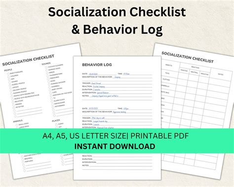 Socialization checklist worksheet