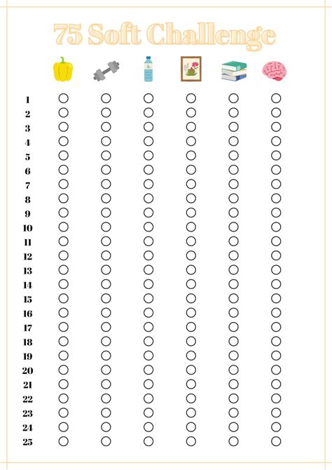 A printable mindfulness tracker for mental clarity soft challenges