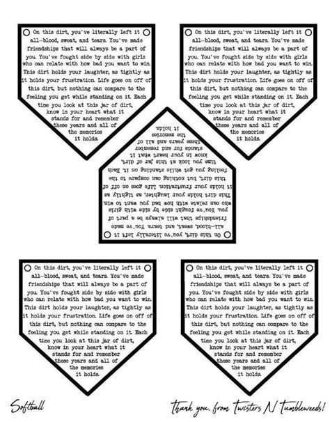 Softball Dirt Poem Printable Inspiration