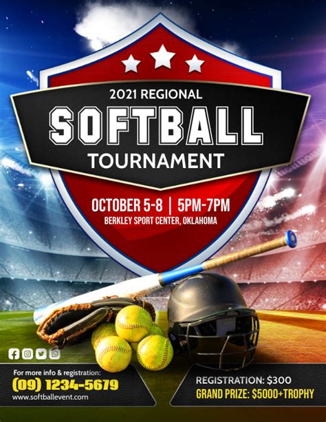 Softball Flyer Template Design 1