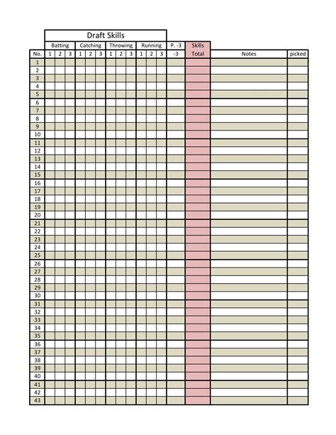 Softball Pitching Stats Template