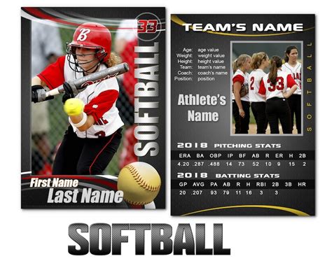 Softball Play Card Template Example