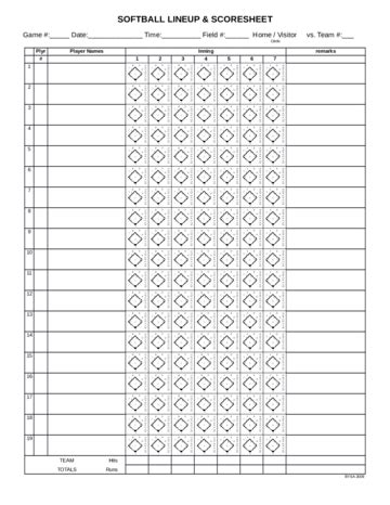 Basic Softball Score Sheet