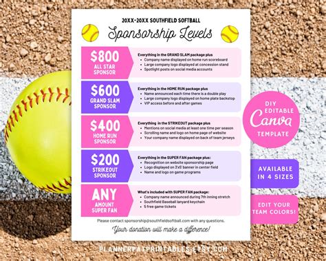 Softball Sponsorship Flyer Template