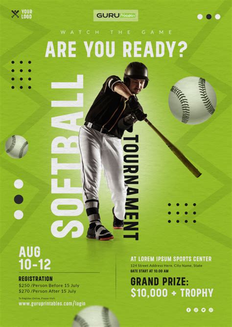 Softball Tournament Flyer Template Design