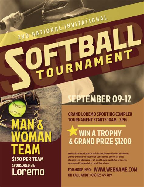 Softball Tournament Flyer Template Templates