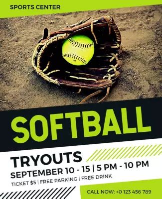 Softball Tryout Flyer Template Examples