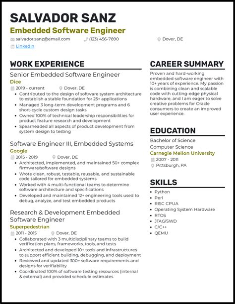 Software Engineer Resume Template 10