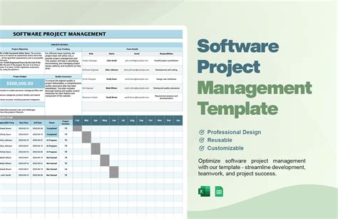 Software Project Management Template in Excel