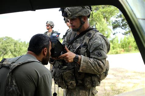 Soldiers gathering intelligence