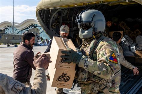 Soldiers providing humanitarian aid