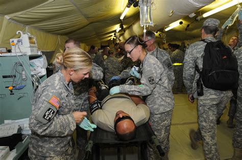 Soldiers providing medical support