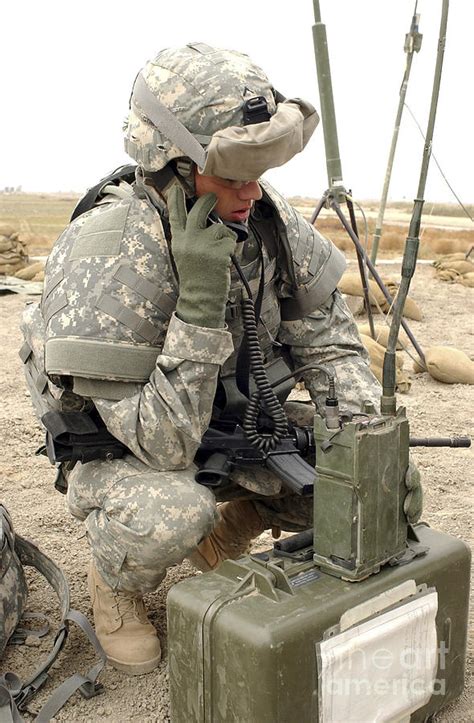 Soldiers operating radios