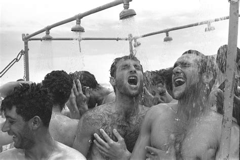 Soldiers showering