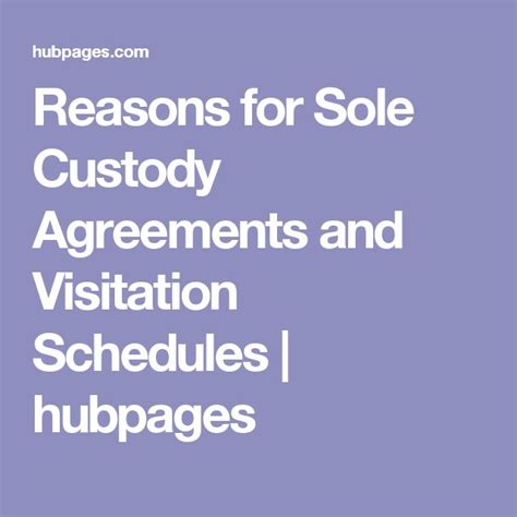 Sole custody schedule