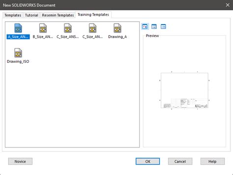 SolidWorks Options Template