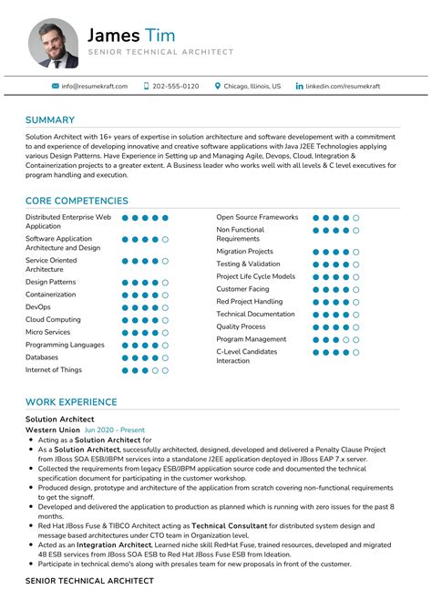 Solution Architect Resume Example 1