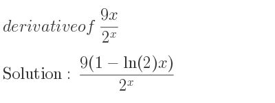 Solutions of Derivative of 9x