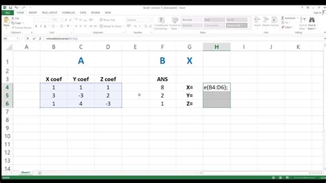 Solve Matrices in Excel Easily