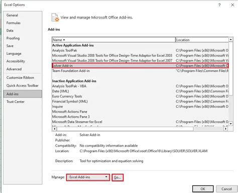 Solver add-in in Excel