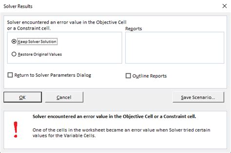 Solver Errors in Excel