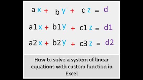 Solving Linear Equations in Excel