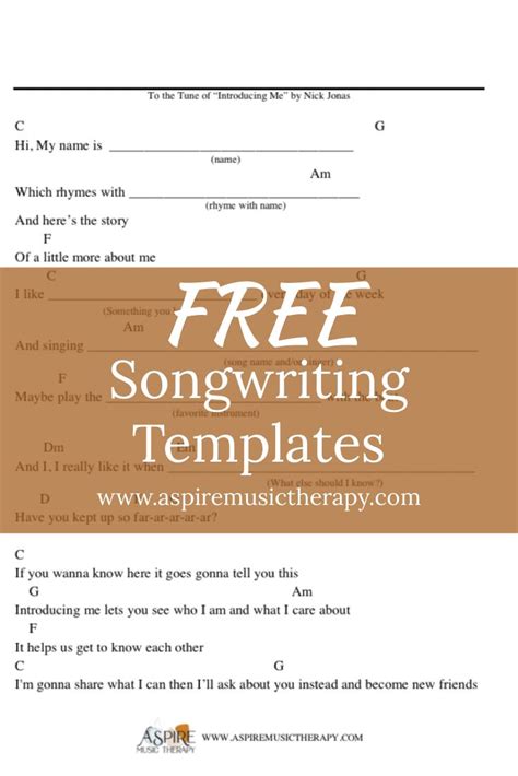 Songwriting Template Example 7