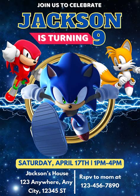 Sonic Adventure Invitation Template