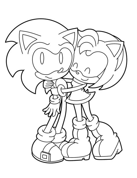 Sonic and Amy Rose Coloring Page