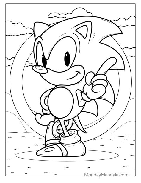 Sonic Classic Coloring Page